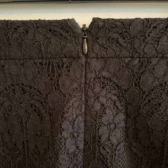 J. Crew Black Lace Floral Eyelet Above Knee Skirt Lined Preppy Holidays Cotton - Picture 7 of 10